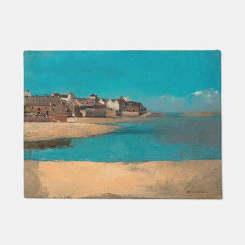 Village by the Sea in Brittany by Odilon Redon Doormat