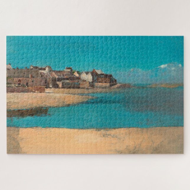 Village by the Sea in Brittany by Odilon Redon Jigsaw Puzzle (Horizontal)