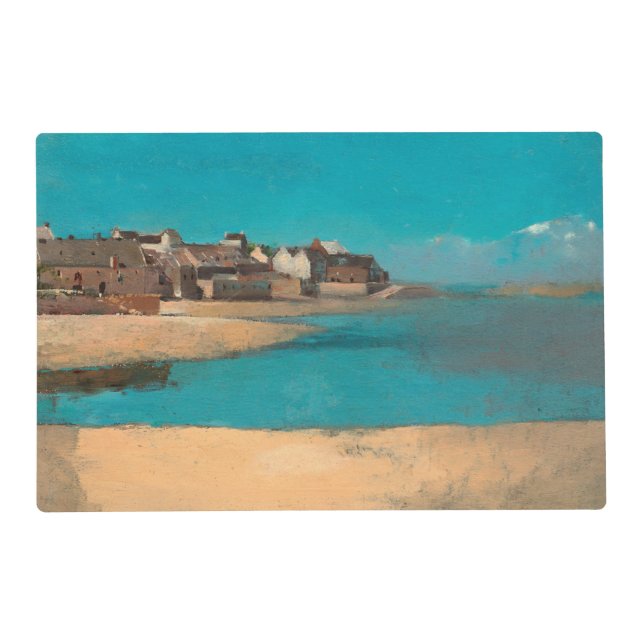 Village by the Sea in Brittany by Odilon Redon Placemat (Front)