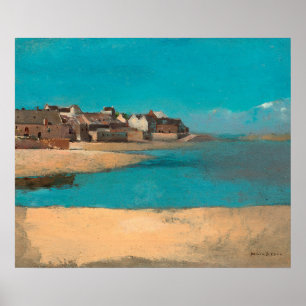Village by the Sea in Brittany by Odilon Redon Poster