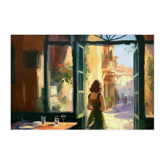 Village Café in Tuscany Italy - Wall Art