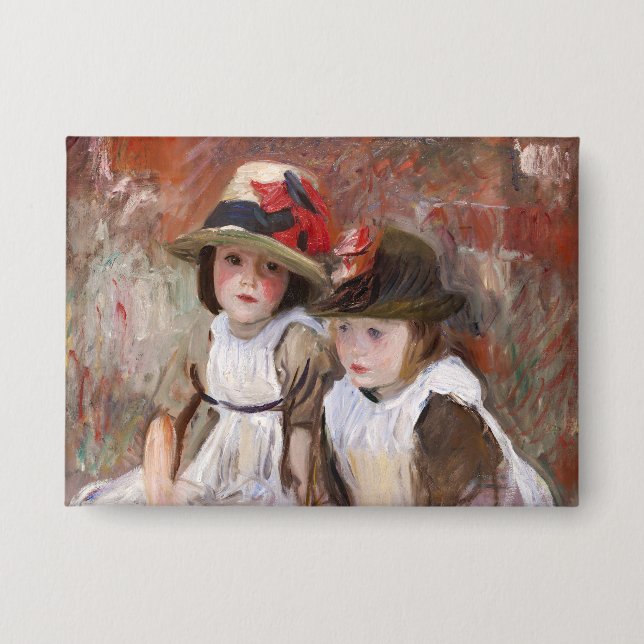 Village Children in Sun Hat by John Singer Sargent Button (Front)