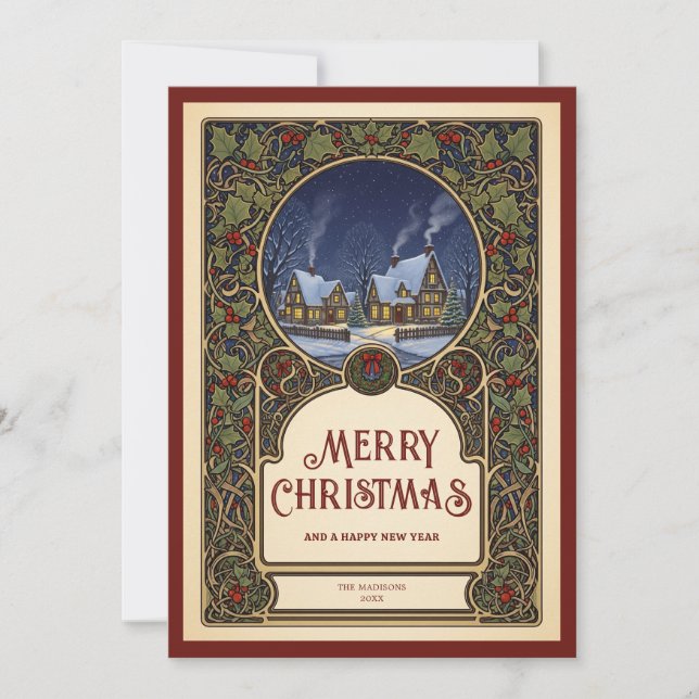 Village Christmas Art Nouveau Vintage Holiday (Front)