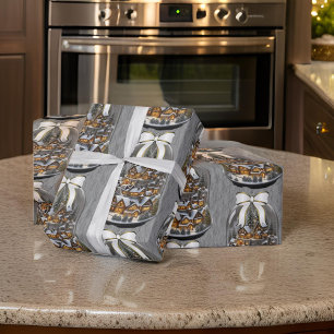 Village Christmas Snow Globe Wrapping Paper