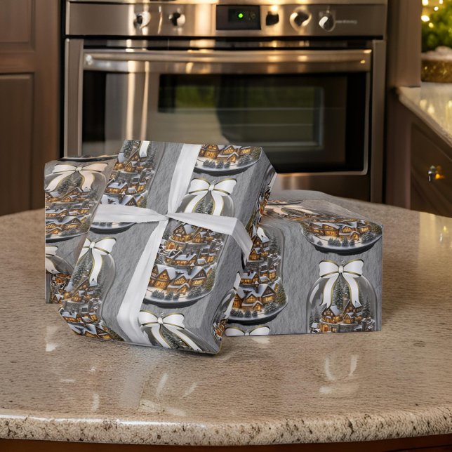 Village Christmas Snow Globe  Wrapping Paper (Creator Uploaded)