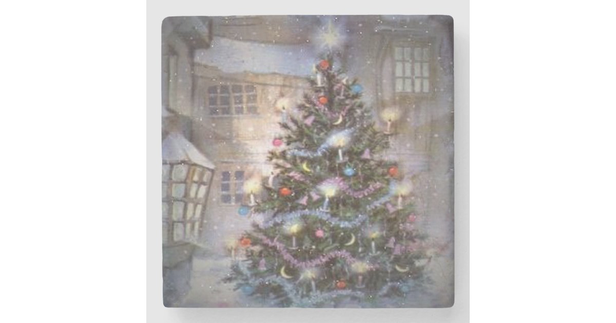 Village Christmas Stone Coaster | Zazzle