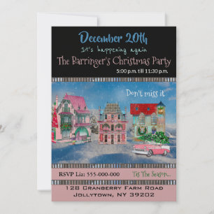 Village Get Together Christmas Party Invitation