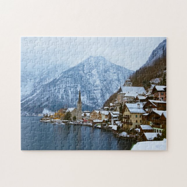 Village Hallstatt On The Lake - Salzburg Austria Jigsaw Puzzle (Horizontal)