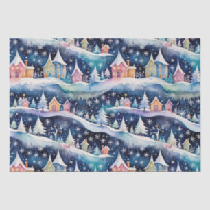 Village in a Snowstorm Holiday Tissue Paper