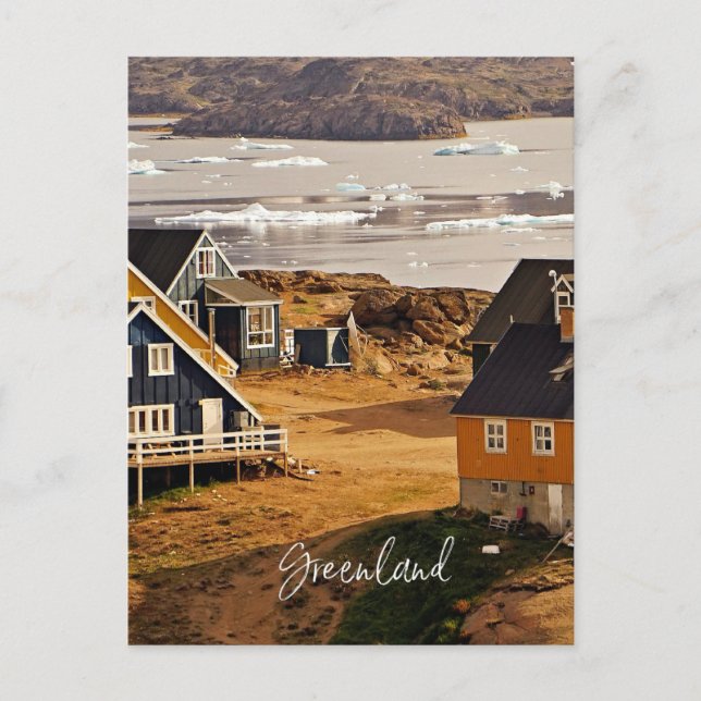 Village in Greenland, scenic landscape photograph Postcard (Front)