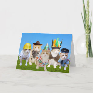 Village Kitties Funny Birthday Card