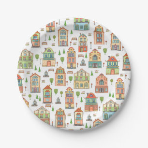 Village Neighborhood City Homes Welcome Home Paper Plates