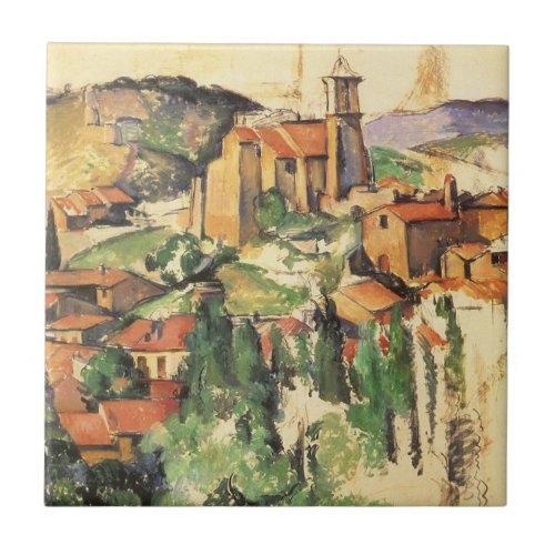 Village of Gardanne by Paul Cezanne Vintage Art Tile