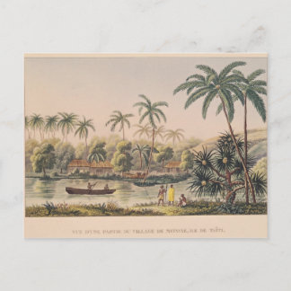 Village of Matavae, Tahiti Postcard