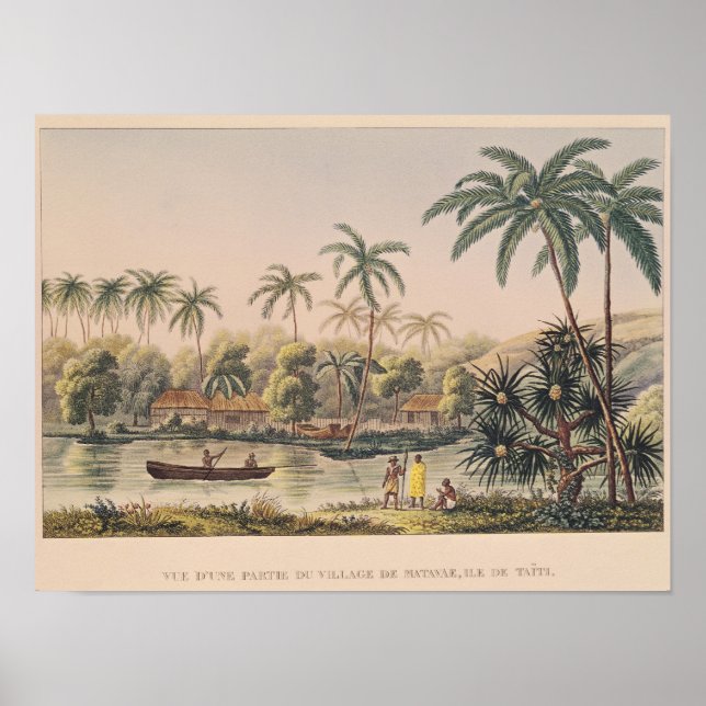 Village of Matavae, Tahiti Poster (Front)