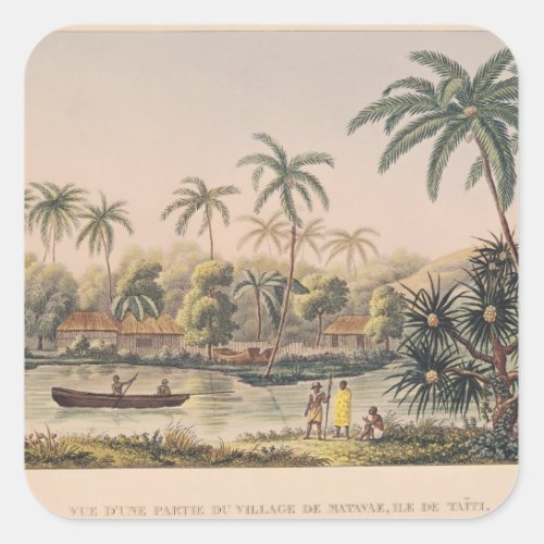 Village of Matavae Tahiti Square Sticker