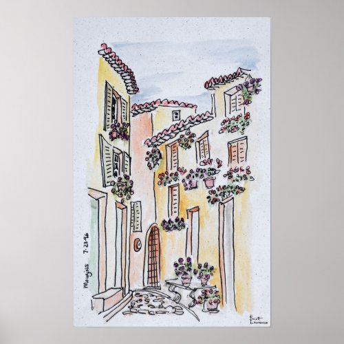 Village of Mougins  Provence South of France Poster
