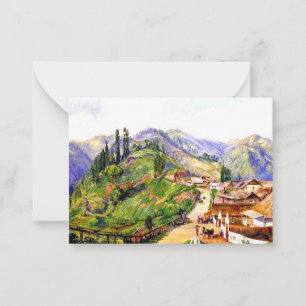 Village of Tosari, Java, 1876 painting Note Card