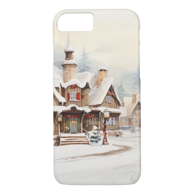 Village on a Christmas day Case-Mate iPhone Case (Back)
