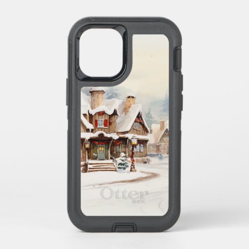 Village on a Christmas day OtterBox Defender iPhone 12 Mini Case