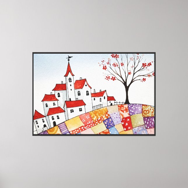  Village on a hill Canvas Print (Front)
