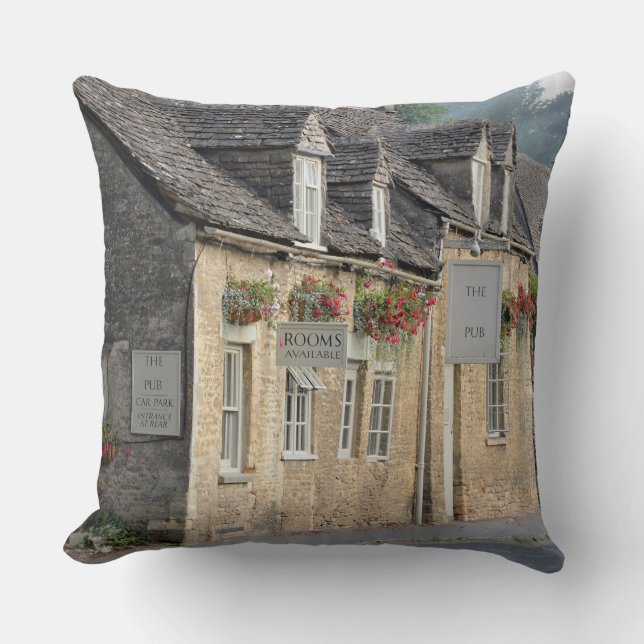 Village pub in the Cotswolds Throw Pillow (Front)