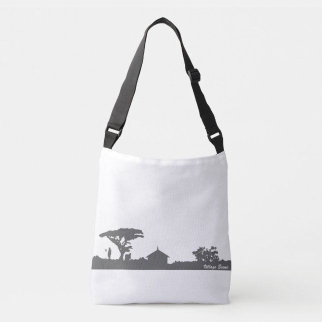 Village Scene Crossbody Bag (Front)