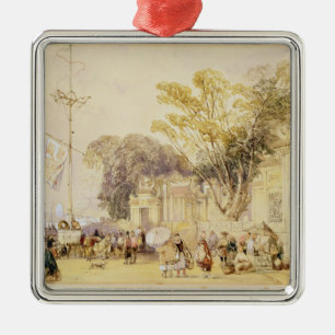 Village Square in the Bay of Hong Kong, plate 5 fr Metal Ornament