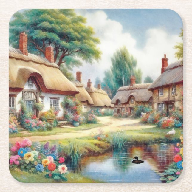 Village Square Paper Coaster (Front)