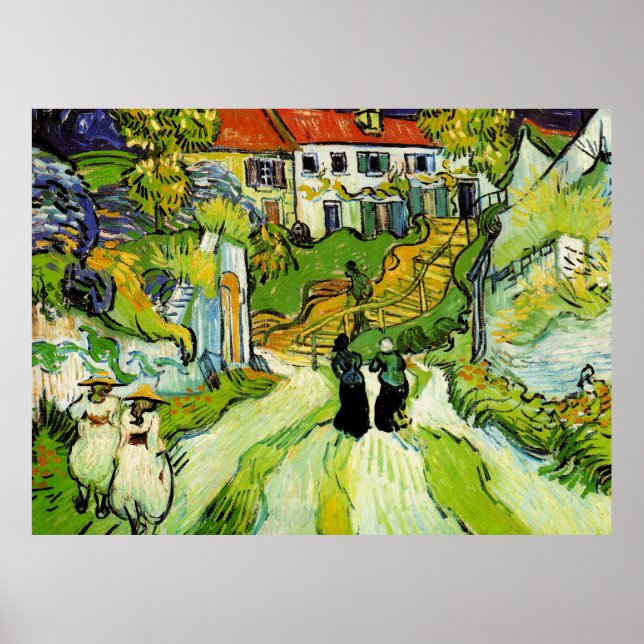 Village Street and Steps (van Gogh) Poster (Front)