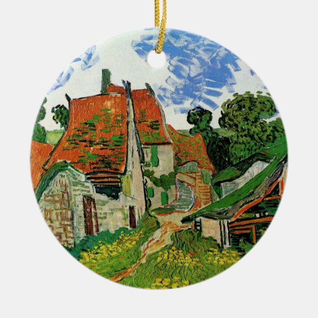 Village Street by Vincent van Gogh Ceramic Ornament (Front)