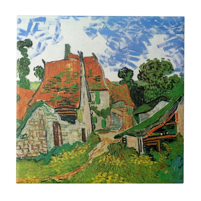 Village Street by Vincent van Gogh Ceramic Tile (Front)