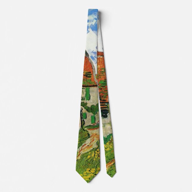 Village Street by Vincent van Gogh Neck Tie (Front)