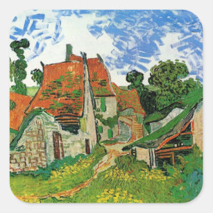 Village Street by Vincent van Gogh Square Sticker