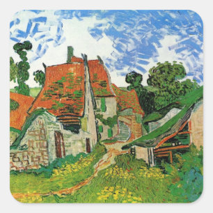 Village Street by Vincent van Gogh Square Sticker