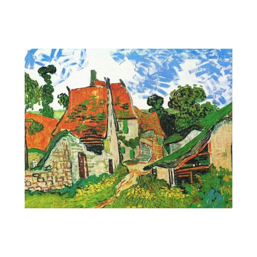 Village Street in Auvers, Vincent van Gogh Gallery Wrapped Canvas | Zazzle