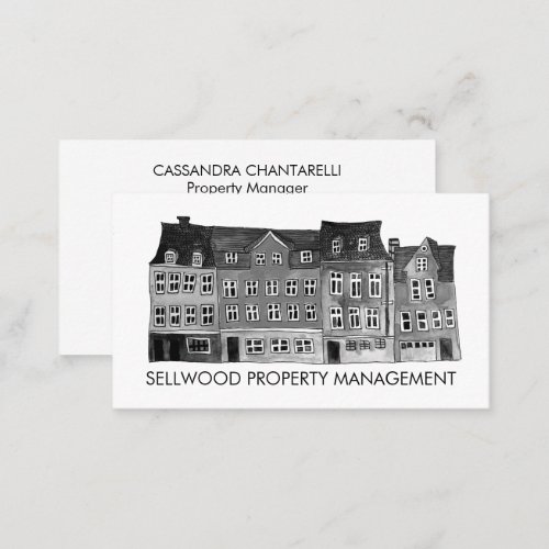 Village Watercolor Real Estate Broker Agent Lease  Business Card