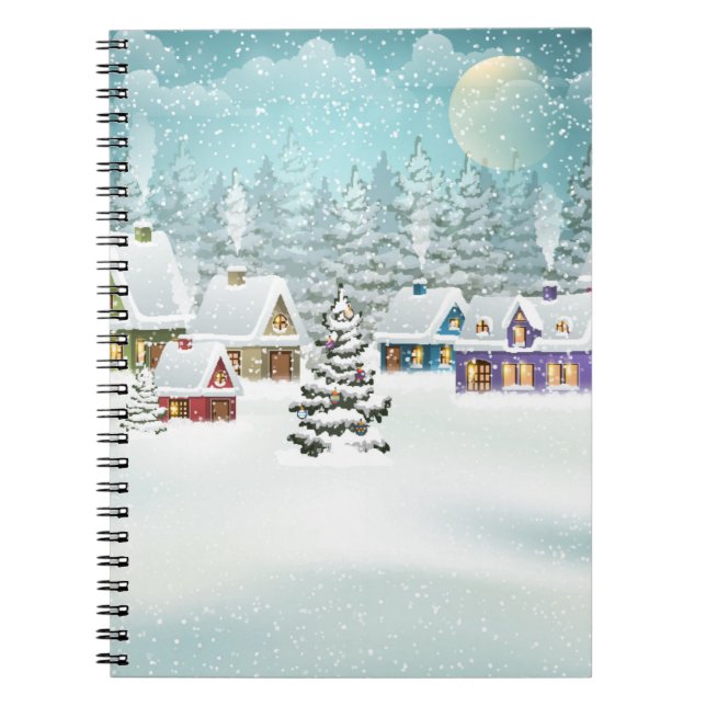 Village winter landscape with snow covered houses  notebook (Front)