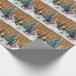 Village Winter Scene Christmas Wrapping Paper