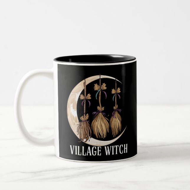 Village Witch Gothic Occult Wicca Pagan Nature Two-Tone Coffee Mug (Left)