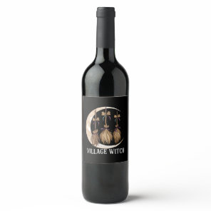 Village Witch Gothic Occult Wicca Pagan Nature Wine Label