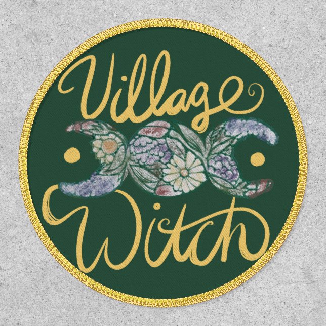 Village Witch Triple Moon Goddess Symbol           Patch (Front)
