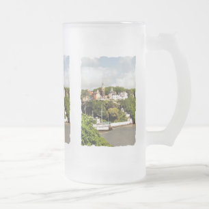 VILLAGES OF WALES FROSTED GLASS BEER MUG