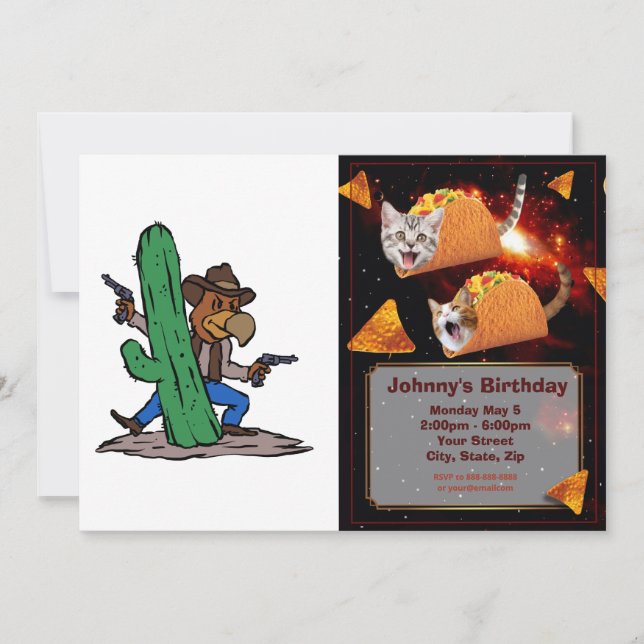 Villain Hawk cartoon | choose background color Invitation (Front)