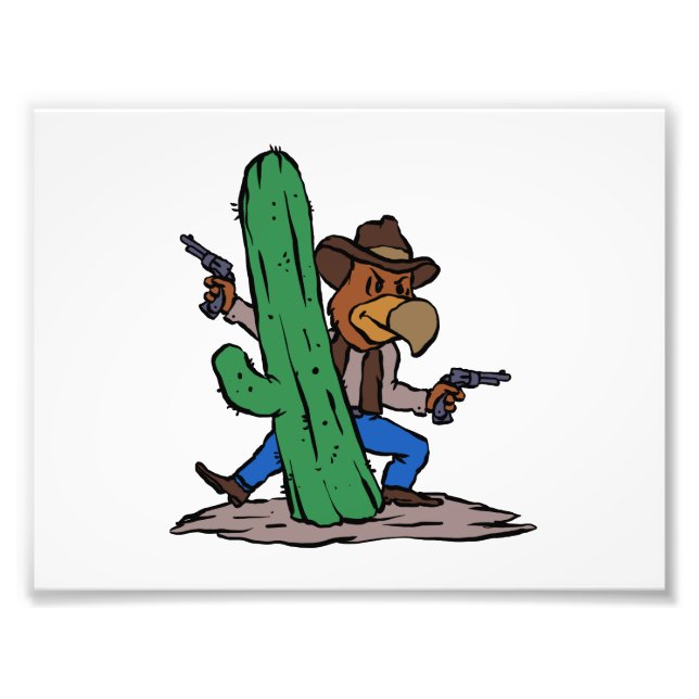 Villain Hawk cartoon | choose background color Photo Print (Front)