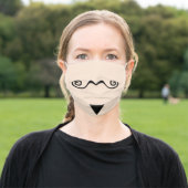 Villain Mustache and Goatee Adult Cloth Face Mask (Outside)