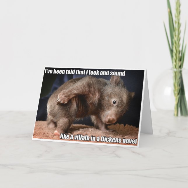 Villainous Wombat greeting card (Front)