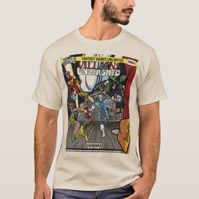 Villains Unleashed Cover Men's Basic T-Shirt (Front)