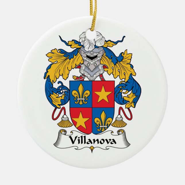 Villanova Family Crest Ceramic Ornament (Front)