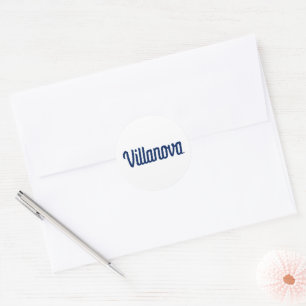 Villanova Script Bound Logo Classic Round Sticker